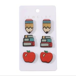 Teacher, Back to School Earrings - 3 pairs